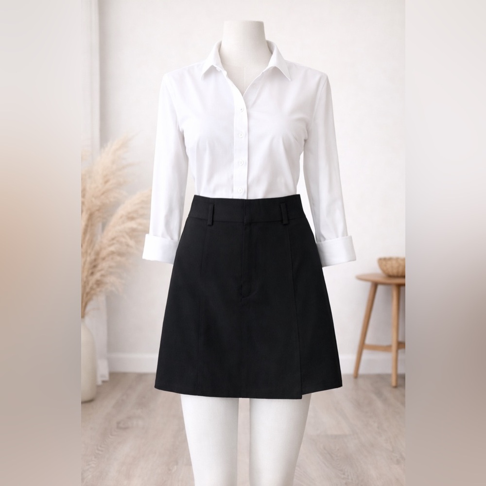 ZARA Black Skorts Tailored Minimal Chic Size S